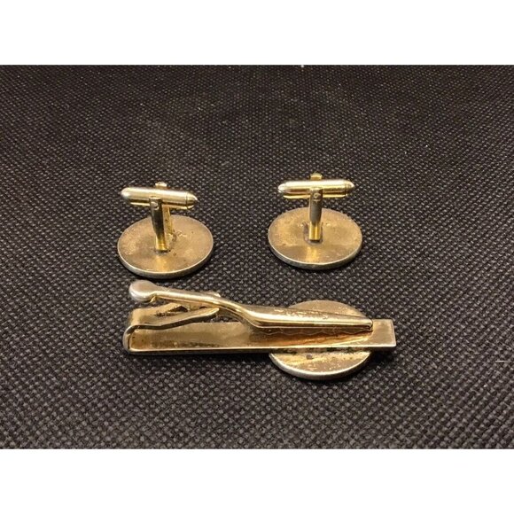Trout Fly fishing SWANK Vintage Enamel Men's CUFFLINKS and TIEBAR - Picture 6 of 7
